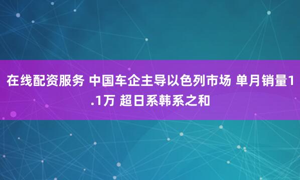 在线配资服务 中国车企主导以色列市场 单月销量1.1万 超日系韩系之和